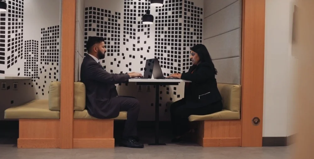 Business partners discussion